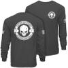Dion Wear Divided We Fall Long Sleeve T-Shirt - Skull Emblem Graphic Shirt for Men - 100% Cotton Crew Neck Tee view 1