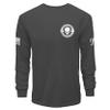 Dion Wear Divided We Fall Long Sleeve T-Shirt - Skull Emblem Graphic Shirt for Men - 100% Cotton Crew Neck Tee view 2