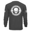 Dion Wear Divided We Fall Long Sleeve T-Shirt - Skull Emblem Graphic Shirt for Men - 100% Cotton Crew Neck Tee view 3