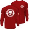 Dion Wear Divided We Fall Long Sleeve T-Shirt - Skull Emblem Graphic Shirt for Men - 100% Cotton Crew Neck Tee view 1