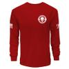 Dion Wear Divided We Fall Long Sleeve T-Shirt - Skull Emblem Graphic Shirt for Men - 100% Cotton Crew Neck Tee view 2