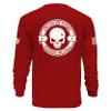 Dion Wear Divided We Fall Long Sleeve T-Shirt - Skull Emblem Graphic Shirt for Men - 100% Cotton Crew Neck Tee view 3