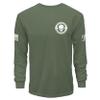 Dion Wear Divided We Fall Long Sleeve T-Shirt - Skull Emblem Graphic Shirt for Men - 100% Cotton Crew Neck Tee view 2