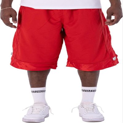 Pro Club Men's Heavyweight Mesh Basketball Shorts, Red, X-Large