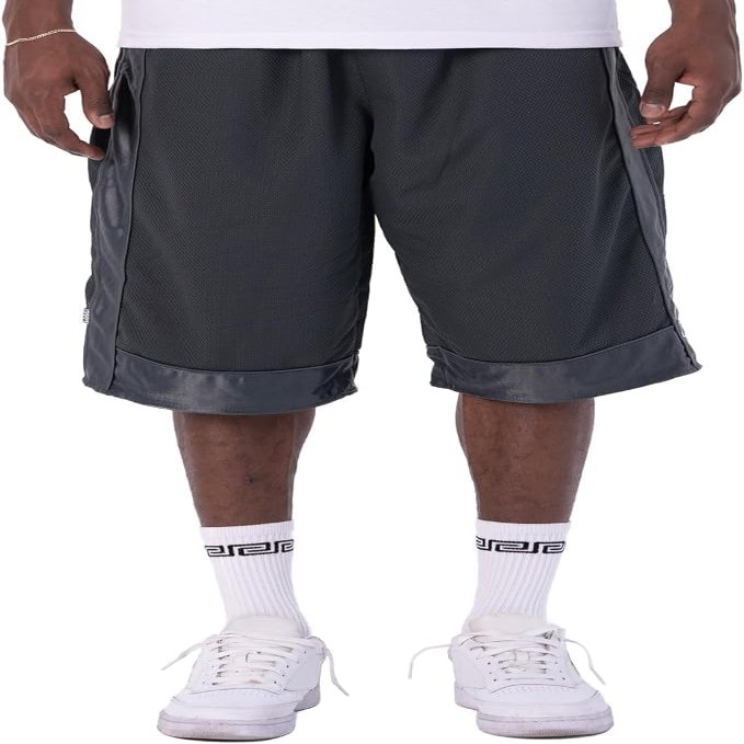 Pro Club Men's Heavyweight Mesh Basketball Shorts, Charcoal, 4X-Large