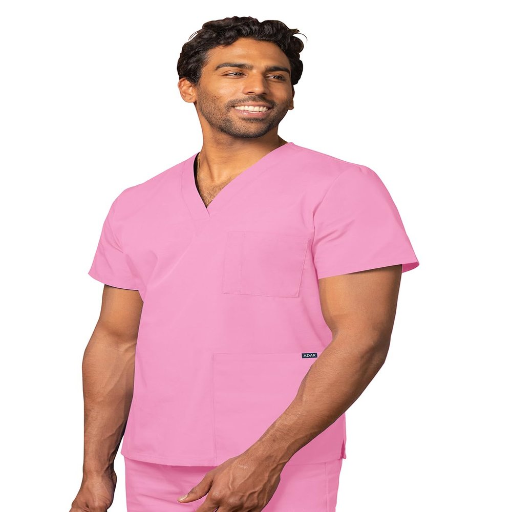 Adar Universal Unisex Scrubs - V-Neck Tunic Scrub Top - 601 - Sherbet - 3X