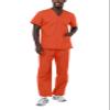 Adar Durable Unisex Scrubs Set - Classic V-Neck Scrub Top & Drawstring Scrub Pants For Men & Women - 701 - Mandarin Orange - XL view 1