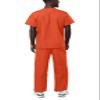 Adar Durable Unisex Scrubs Set - Classic V-Neck Scrub Top & Drawstring Scrub Pants For Men & Women - 701 - Mandarin Orange - XL view 2