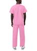 Adar Durable Unisex Scrubs Set - Classic V-Neck Scrub Top & Drawstring Scrub Pants For Men & Women - 701 - Sherbet - L view 2