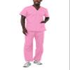Adar Durable Unisex Scrubs Set - Classic V-Neck Scrub Top & Drawstring Scrub Pants For Men & Women - 701 - Sherbet - XS view 1