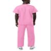 Adar Durable Unisex Scrubs Set - Classic V-Neck Scrub Top & Drawstring Scrub Pants For Men & Women - 701 - Sherbet - XS view 2