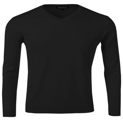 Daniel K Men's Long-Sleeve Basic V-Neck Sweater Size L Black
