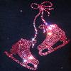 Ice Fire Polartec 4-Way Stretch Figure Skating Jacket with Pair of Skates Rhinestones Design (Pink Crystals, Child Small) view 2