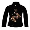 Ice Fire Polartec 4-Way Stretch Figure Skating Jacket with Pair of Skates Rhinestones Design (Neon Mix Crystals, Child Small) view 1