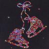Ice Fire Polartec Figure Skating Jacket with Pair of Skates Design (Rainbow Mix Crystals, Adult Medium) view 2