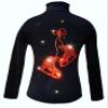 Ice Fire Polartec 4-Way Stretch Figure Skating Jacket with Pair of Skates Rhinestones Design (Orange Crystals, Child X-Small) view 1