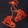 Ice Fire Polartec 4-Way Stretch Figure Skating Jacket with Pair of Skates Rhinestones Design (Orange Crystals, Child X-Small) view 2