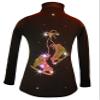Ice Fire Polartec 4-Way Stretch Figure Skating Jacket with Pair of Skates Rhinestones Design (Vitrail Crystals, Child X-Small) view 1