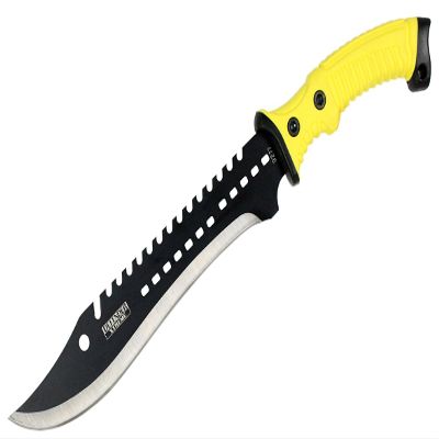Defender-Xtreme 16" Full Tang Hunting Knife with Black/Yellow Rubber Handle