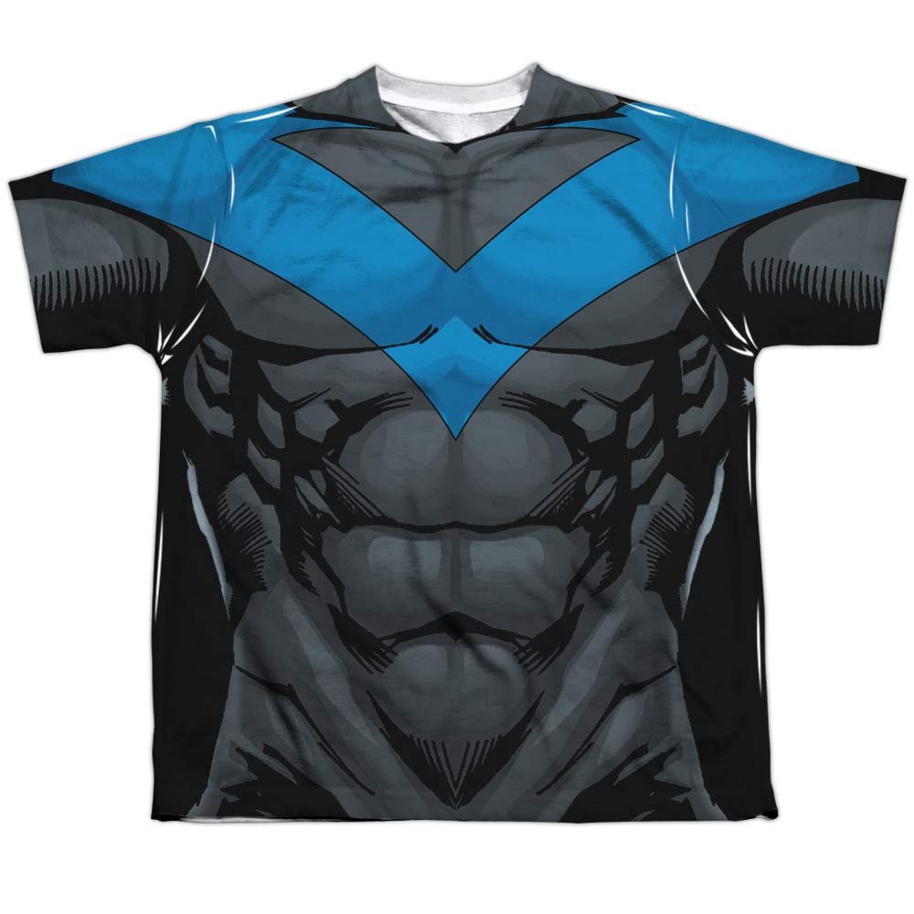 Batman Nightwing Blue Uniform Big Boys Sublimation Shirt White MD