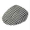 YICHUN Kids Classic Plaid Peaked Cap Baseball Hat Beret Flat Duckbill Cap Black White 1# view 1