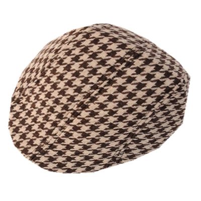 YICHUN Kids Classic Plaid Peaked Cap Baseball Hat Beret Flat Duckbill Cap Coffee 3#