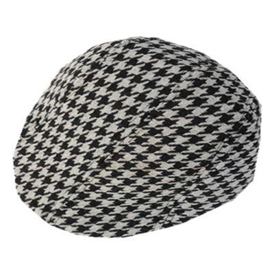 YICHUN Kids Classic Plaid Peaked Cap Baseball Hat Beret Flat Duckbill Cap Black Grey 4#