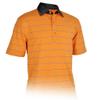 Monterey Club Men's Freedom Stripe Texture Polo Shirt #3601 (Tangelo/Ivory, Small) view 1