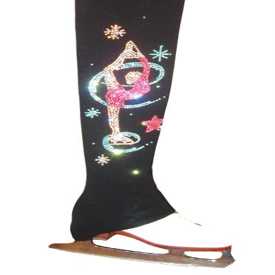 Ice Fire Polartec Figure Skating Pants with Colorful Biellmann Design (Adult Small)