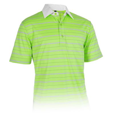 Monterey Club Men's Playoff Stripe Texture Polo Shirt #3602 (Sap Green/Navy, 2X-Large)