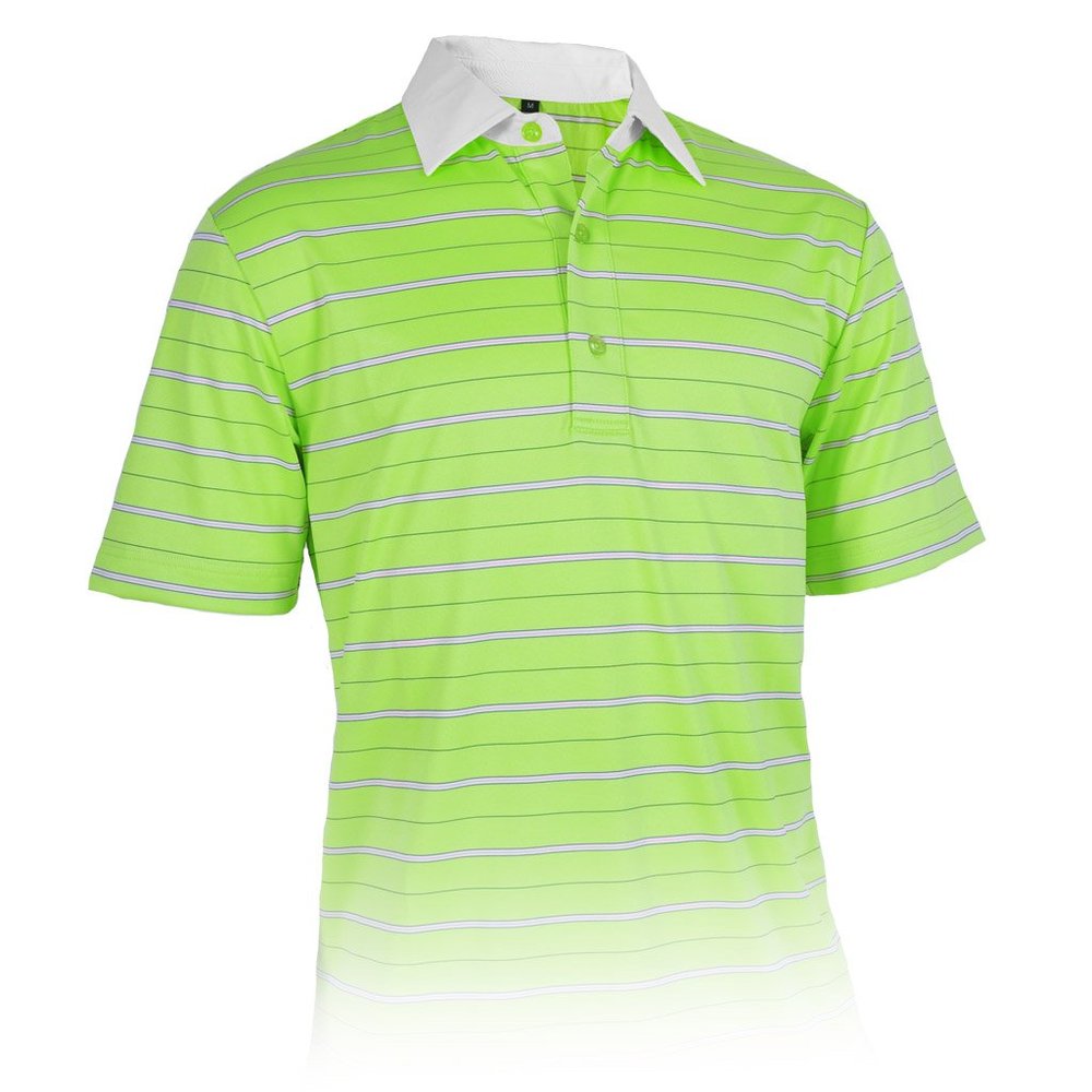 Monterey Club Men's Playoff Stripe Texture Polo Shirt #3602 (Sap Green/Navy, 2X-Large)
