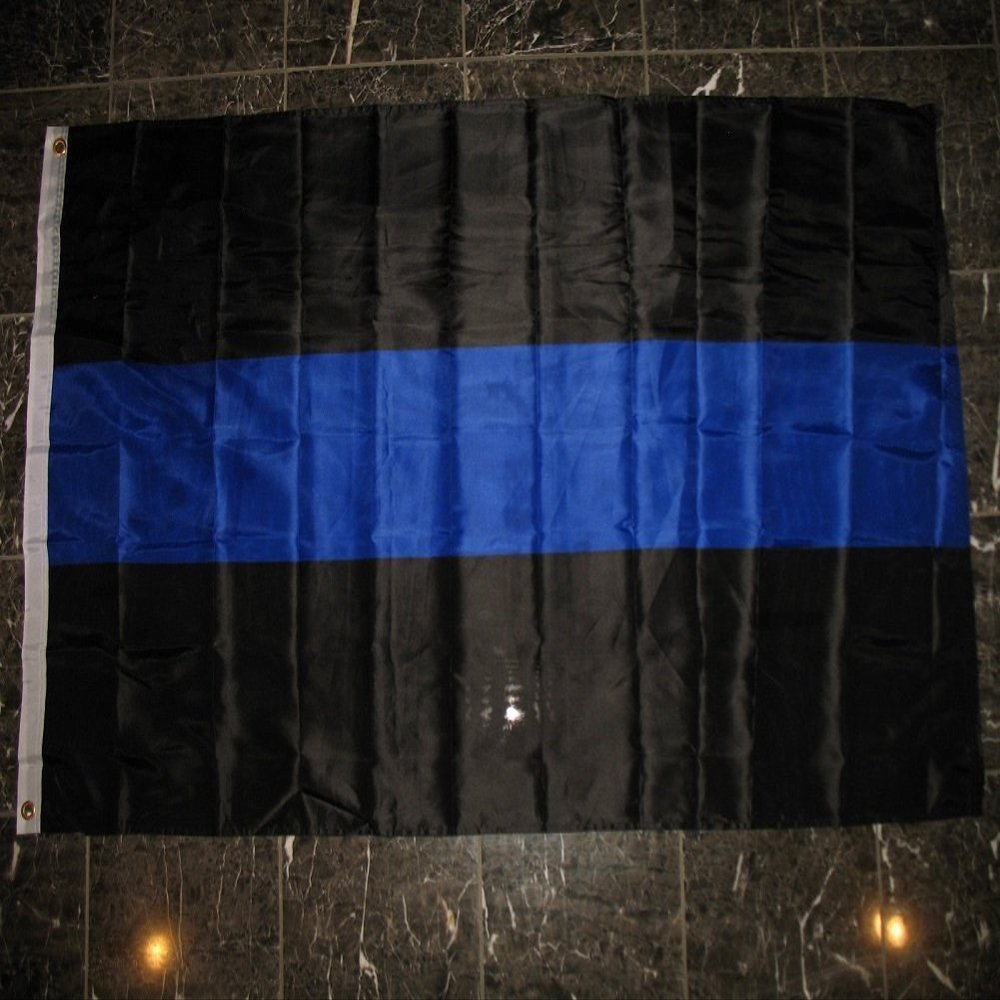 3x5 Police Blue Line Flag Law Enforcement Doublesided Polyester 2ply Flag 3'x5' Banner Grommets