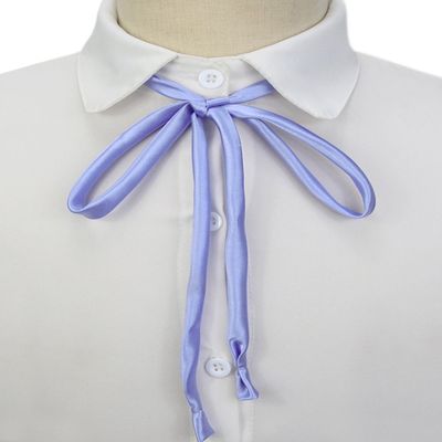 SYAYA Women Long Bow Tie, Solid Color Pre Bowtie for Girls WLJ11 (purple blue)