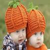 Kafeimali Newborn Unisex Baby Boys Girls Beanie Wool Pumpkin Knit Crochet Hats for Halloween Caps Yellow view 2
