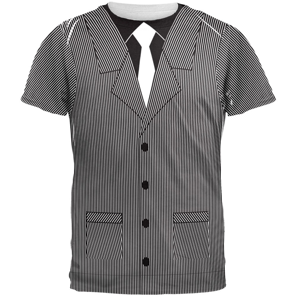 Old Glory Halloween 20's Gangster Costume All Over Adult T-Shirt - X-Large White