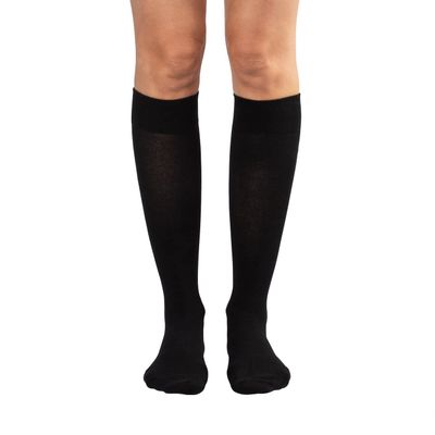 Dr. Comfort 15-20 mmHg Women's Cotton Casual Socks-Black-XL