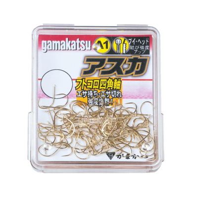 Gamakatsu 67026 The Box Single Hook, A1, Asuka No. 6, 105 Pieces, Champagne Gold