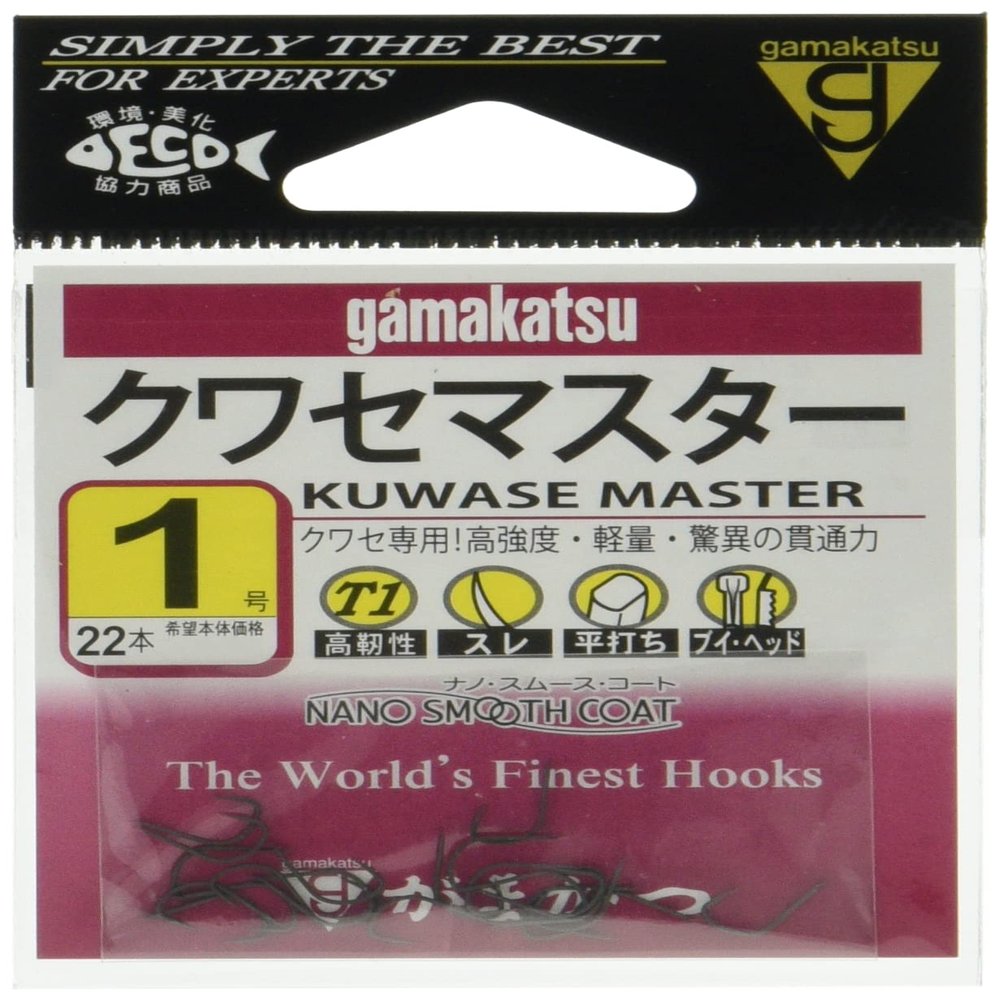 Gamakatsu 68209 Single Hook T1 Kwase Master No. 2, 22 Pieces