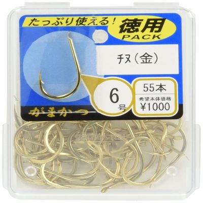 Gamakatsu 66718 Single Hook Chinu The Box No. 1, 63 Pieces, Gold
