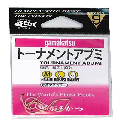 Gamakatsu 66318 Single Hook A1 Tournament Abumi Okiami No. 4, 8 Pieces