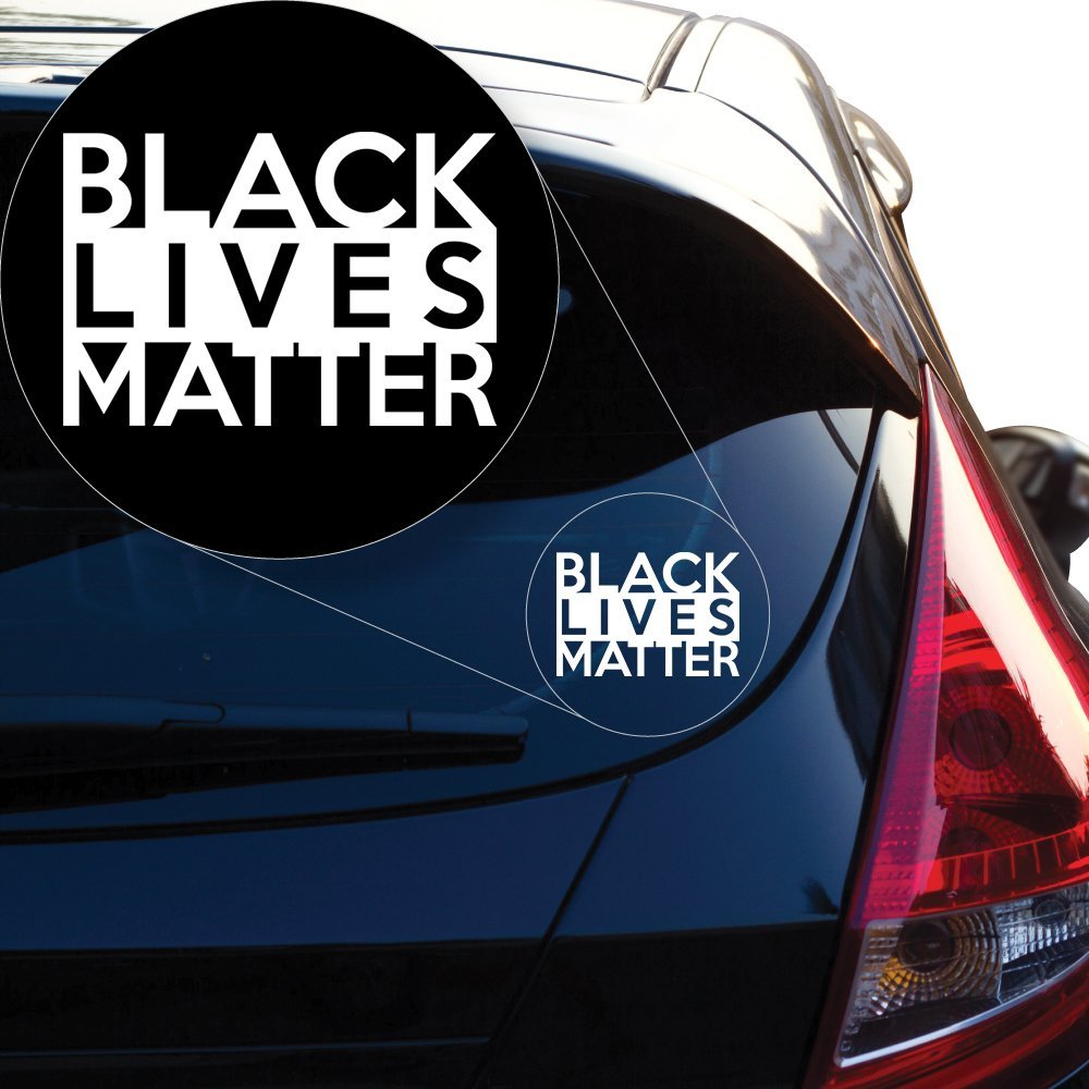 Yoonek Graphics Black Lives Matter Vinyl Decal Sticker # 914 (6" x 8.8", White)