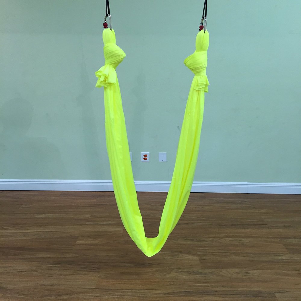 Basic Aerial Yoga Hammock (Yoga Swing/sling, Aerial Yoga, Antigravity) (Neon Yellow)