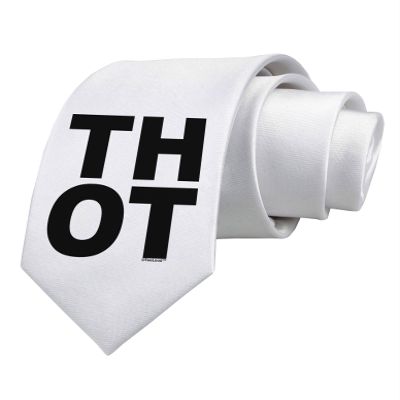 TOOLOUD THOT Bold Text Printed White Neck Tie