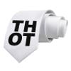 TOOLOUD THOT Bold Text Printed White Neck Tie view 1