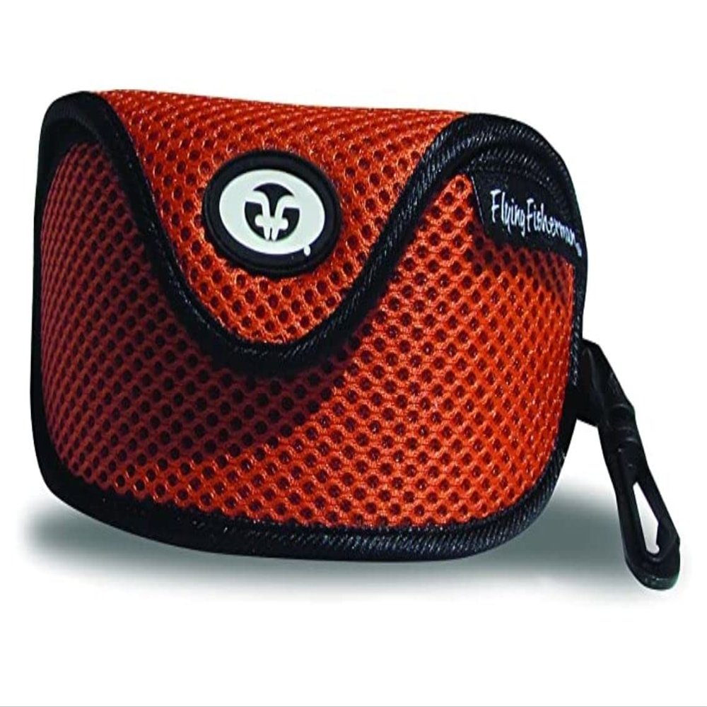Flying Fisherman Sunglass Case with Clip, Orange Mesh