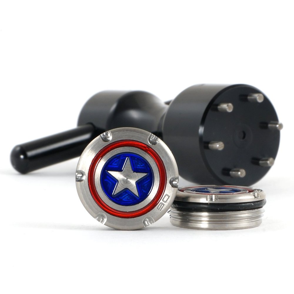 19th Hole Custom Shop 2 of 30g Deluxe Tour Style Weights for Scotty Cameron Putters + Wrench, America Shield (Black)