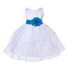 ekidsbridal Wedding Pageant White Shimmering Organza Flower Girl Dress 4613S 4 view 1