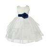 Wedding Pageant Ivory Shimmering Organza Flower Girl Dress with Tiebow 4613T 2 view 1