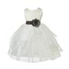 Wedding Pageant Ivory Shimmering Organza Flower Girl Dress with Tiebow 4613T 10 view 1