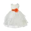 Wedding Pageant Ivory Shimmering Organza Flower Girl Dress with Tiebow 4613T 10 view 2
